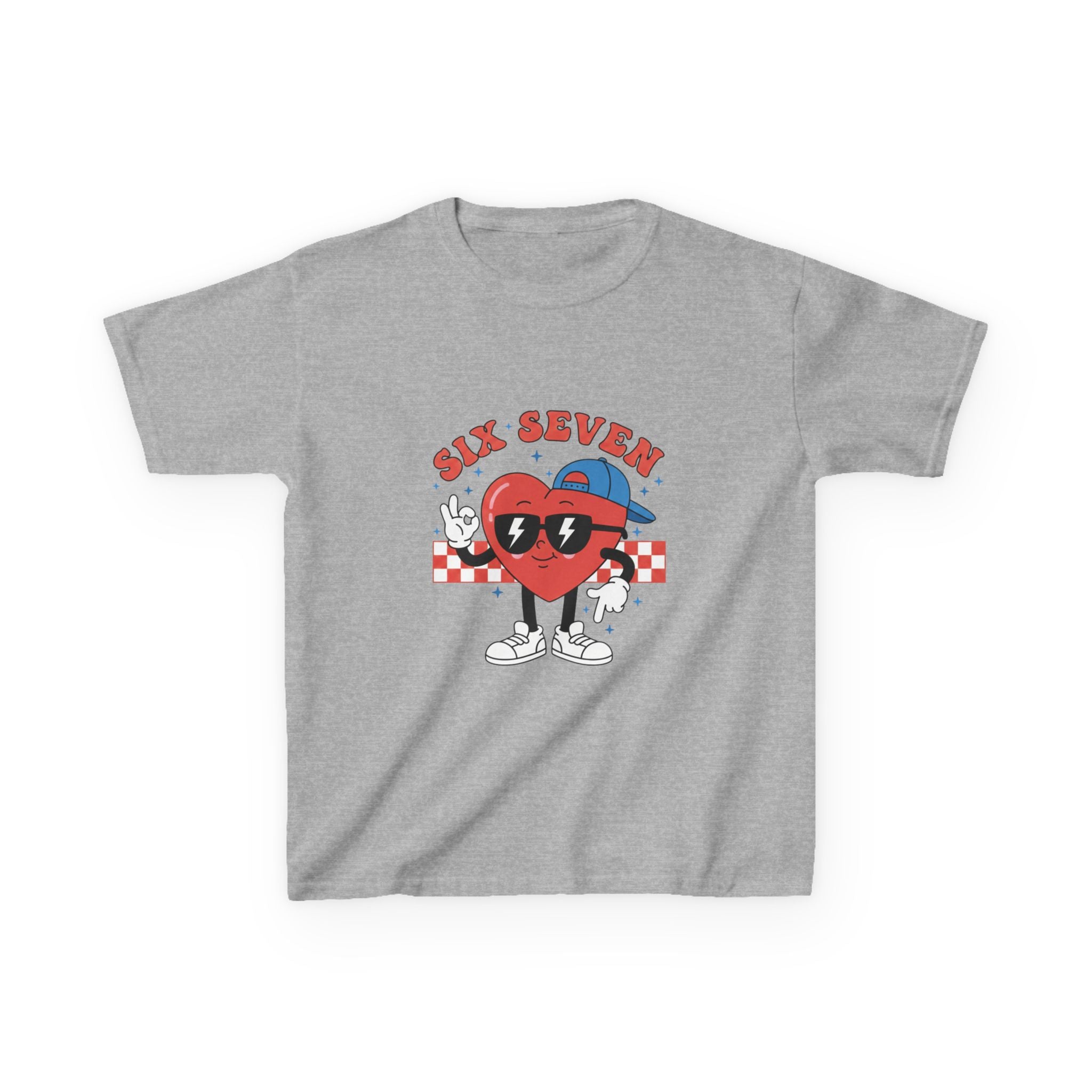 Kids Tee — 'Six Seven' Retro Heart Character Graphic