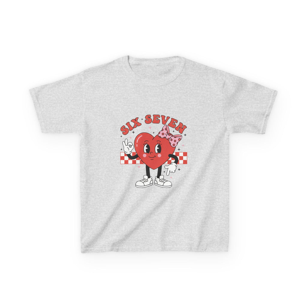 Kids Tee — Retro Cartoon Heart "Six Seven" Graphic