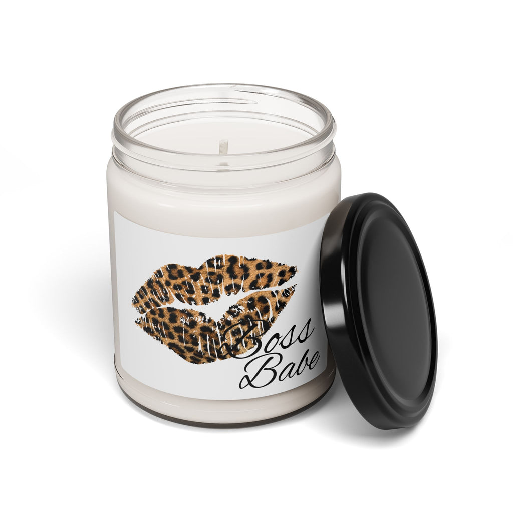 Boss Babe Leopard Lip Scented Soy Candle — 9oz Gift for Empowered Women