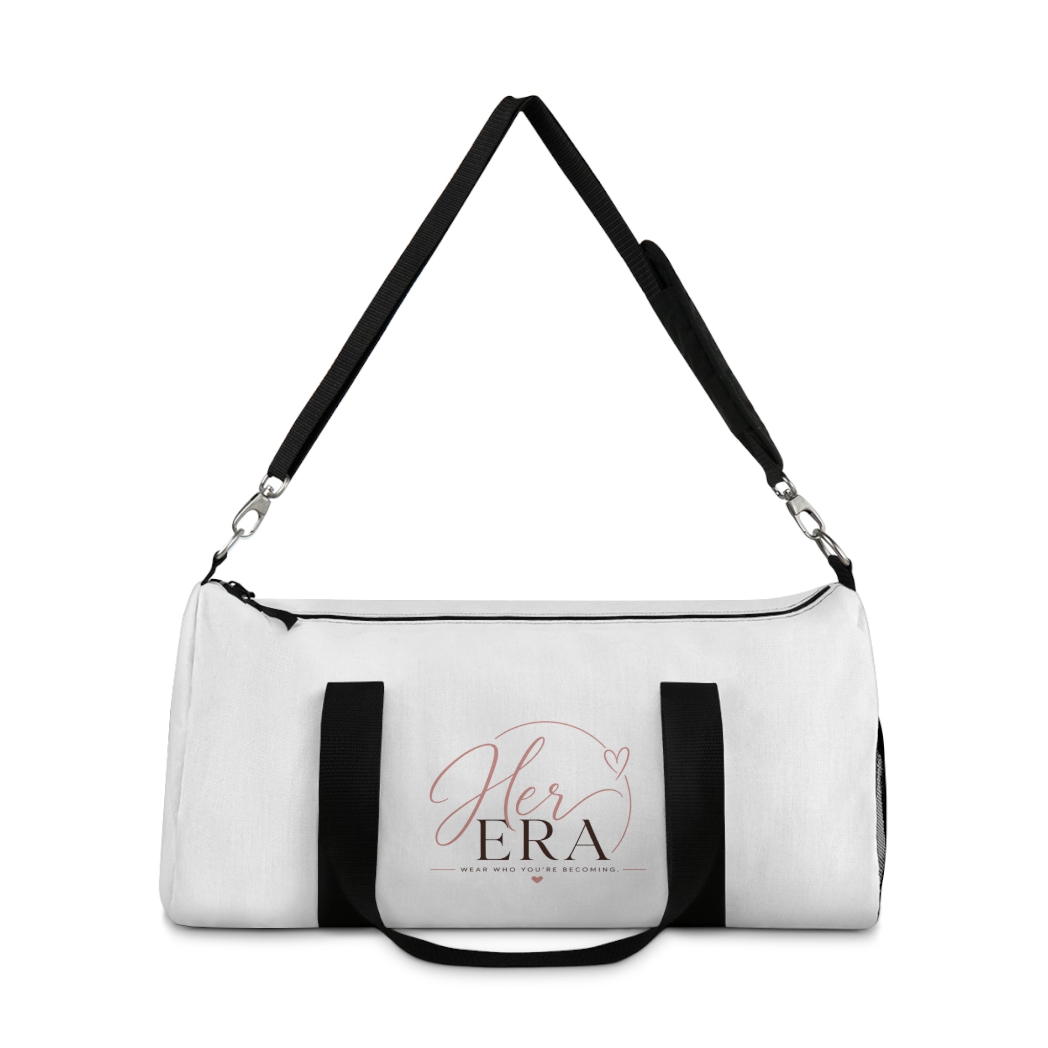 Her Era Duffel Bag - Pink Script Travel Gym Weekend Bag