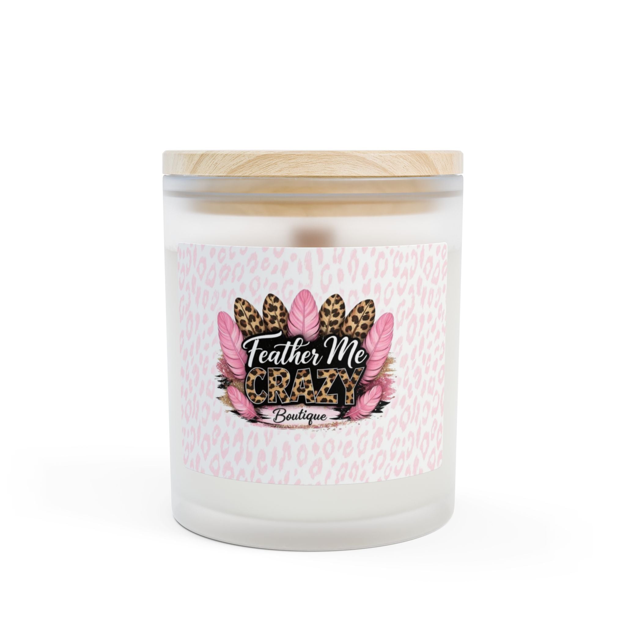 Feather Me Crazy 11oz Frosted Glass Candle - Elegant Home Decor for Relaxation & Gifts