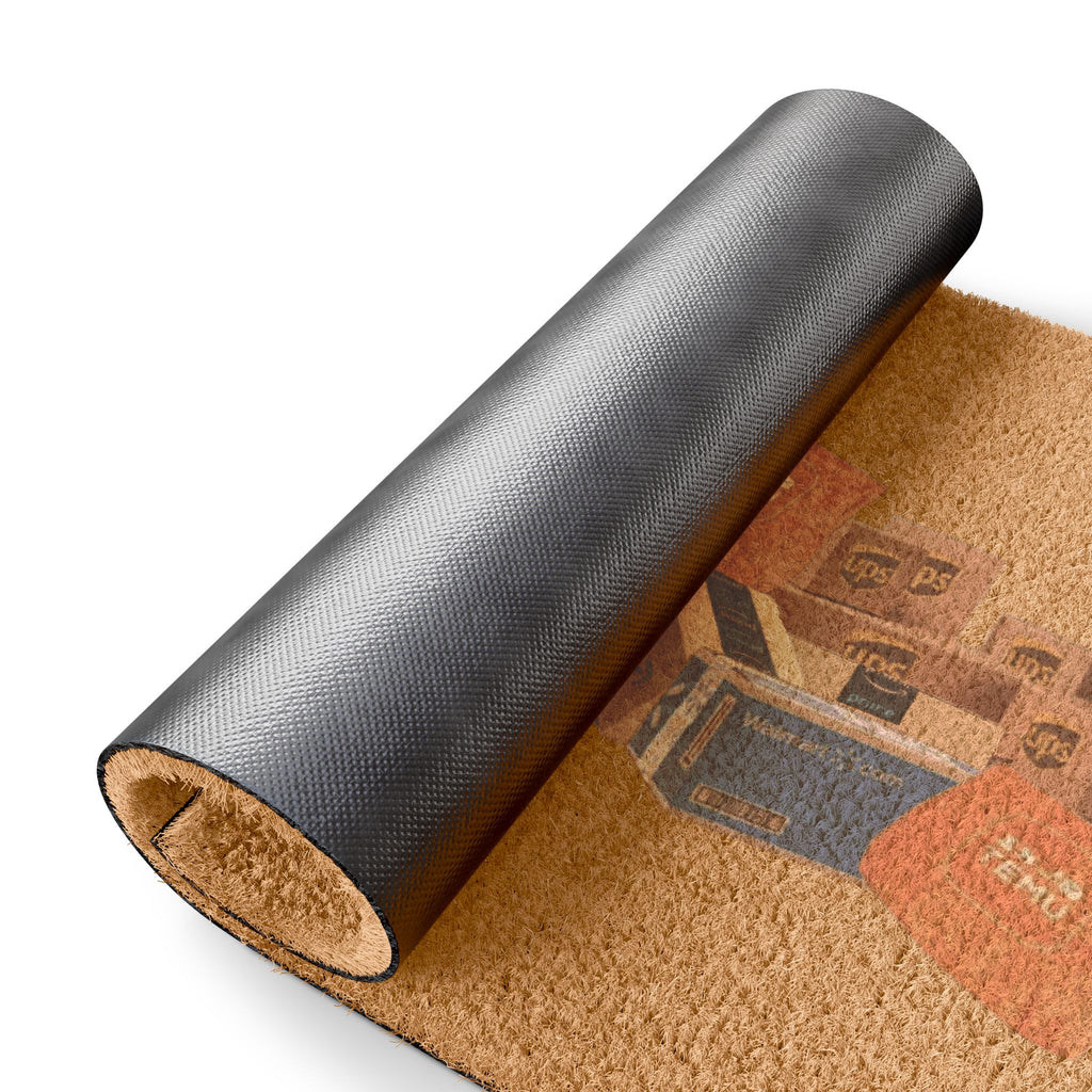 Doormat — “Pssst! Hide the packages from my husband!!!” Funny Package Delivery Welcome Mat