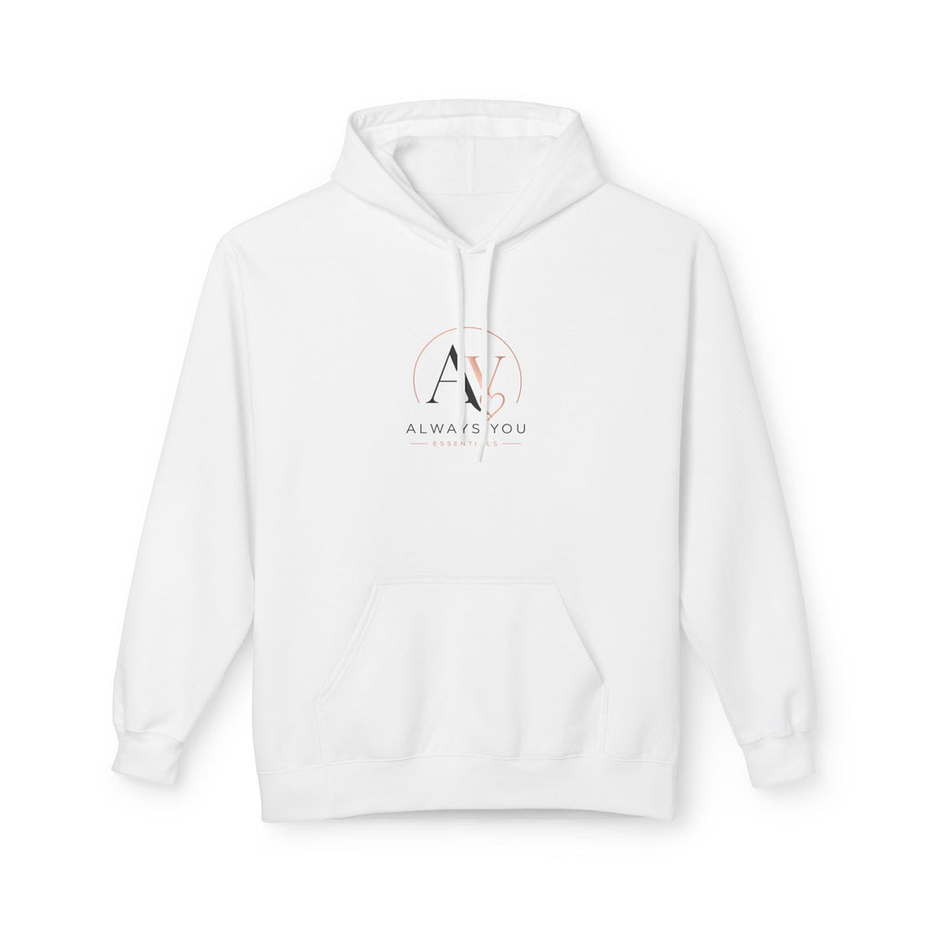 Always You Minimal Logo Hoodie — Lightweight White Fleece