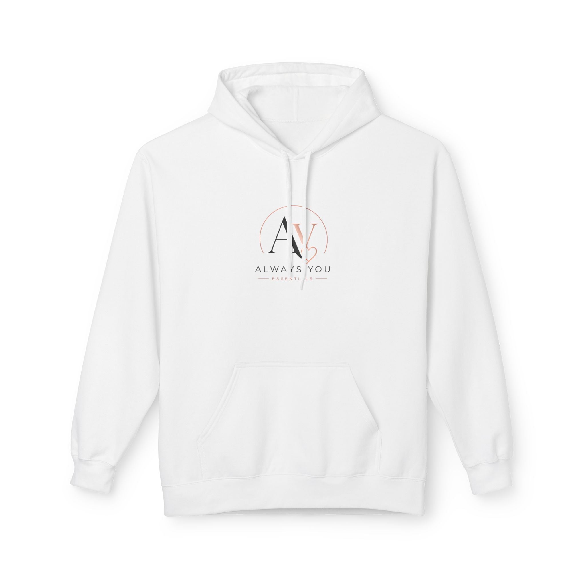 Always You Minimal Logo Hoodie — Lightweight White Fleece