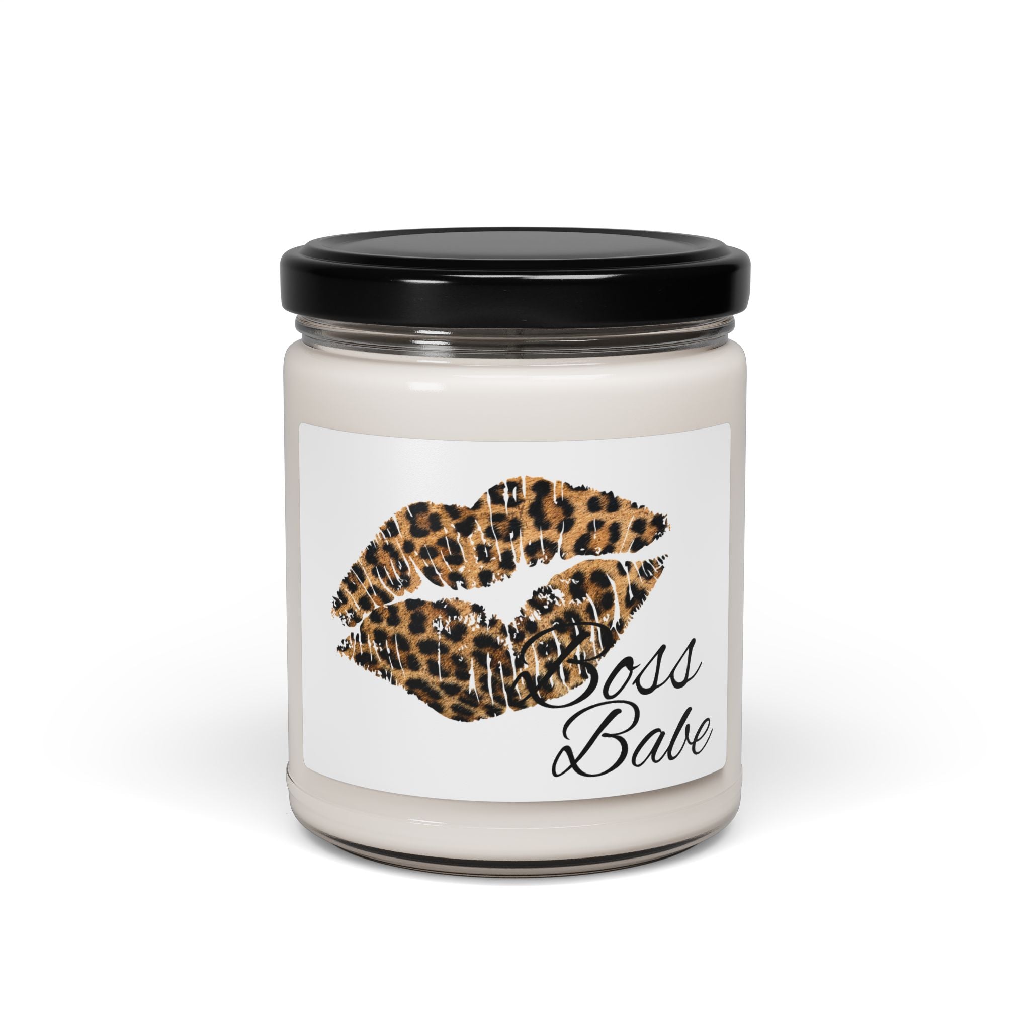 Boss Babe Leopard Lip Scented Soy Candle — 9oz Gift for Empowered Women