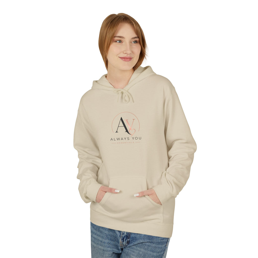 Always You Minimal Logo Hoodie — Lightweight White Fleece