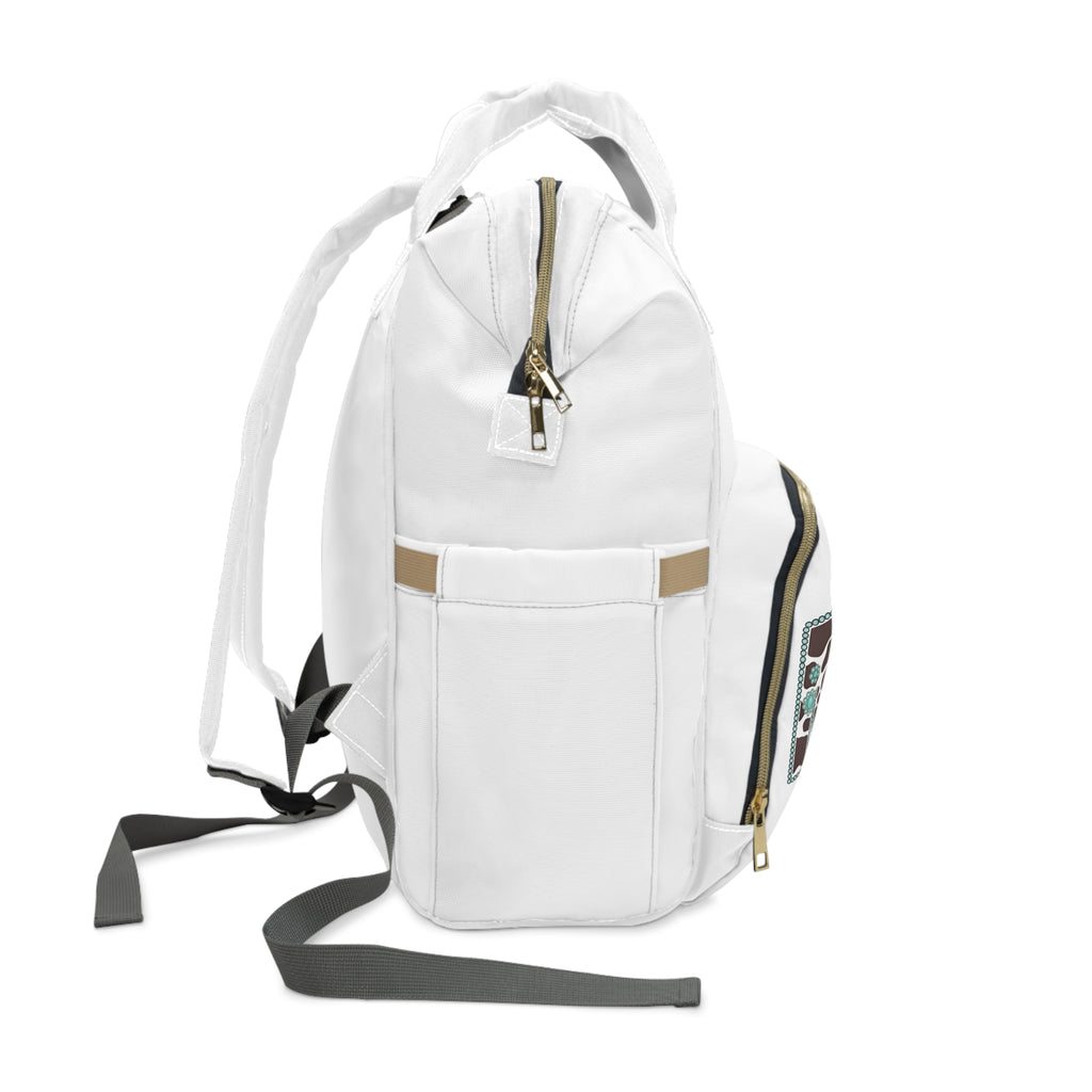 Mama Diaper Backpack — Leopard Print & Teal Bow Baby Bag