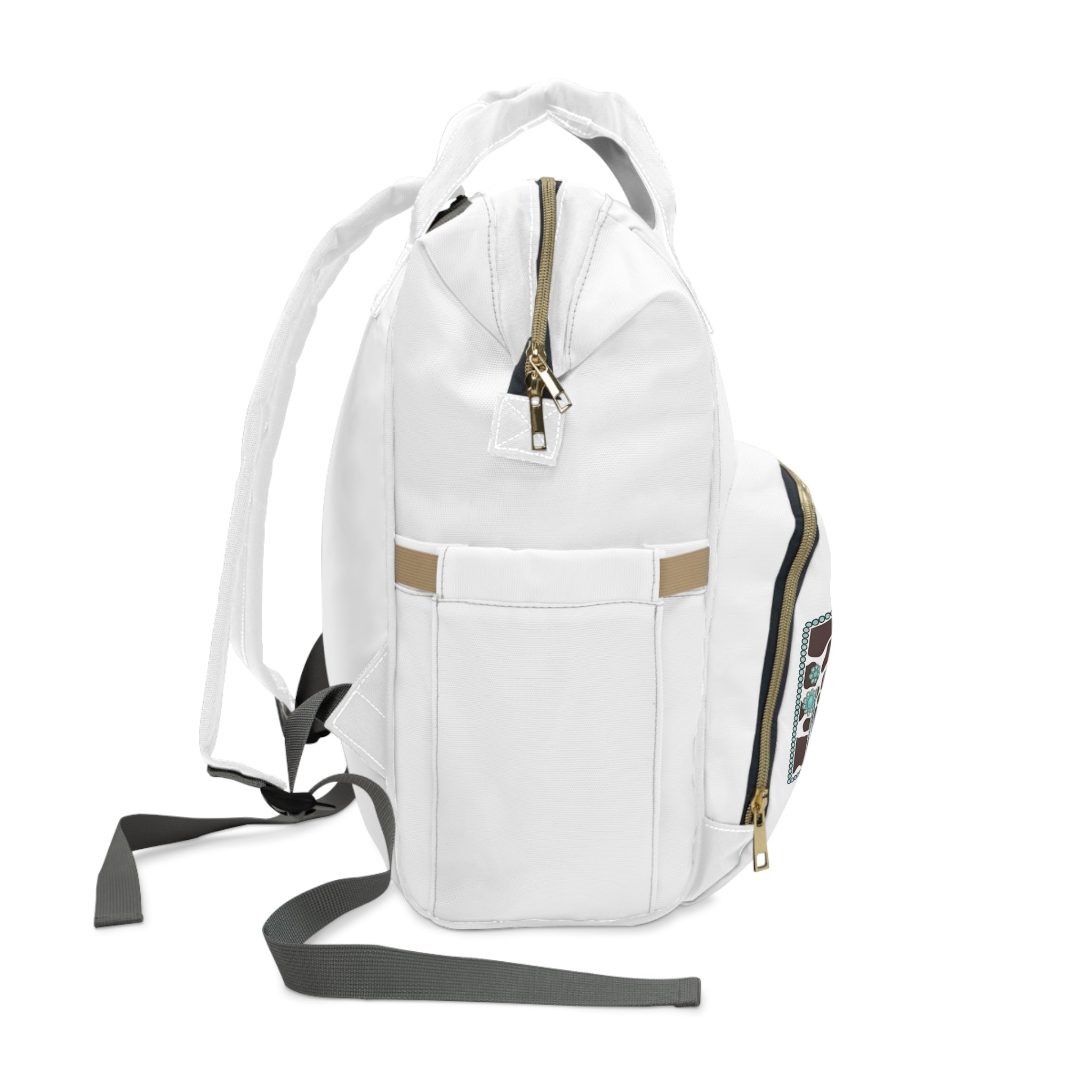 Mama Diaper Backpack — Leopard Print & Teal Bow Baby Bag