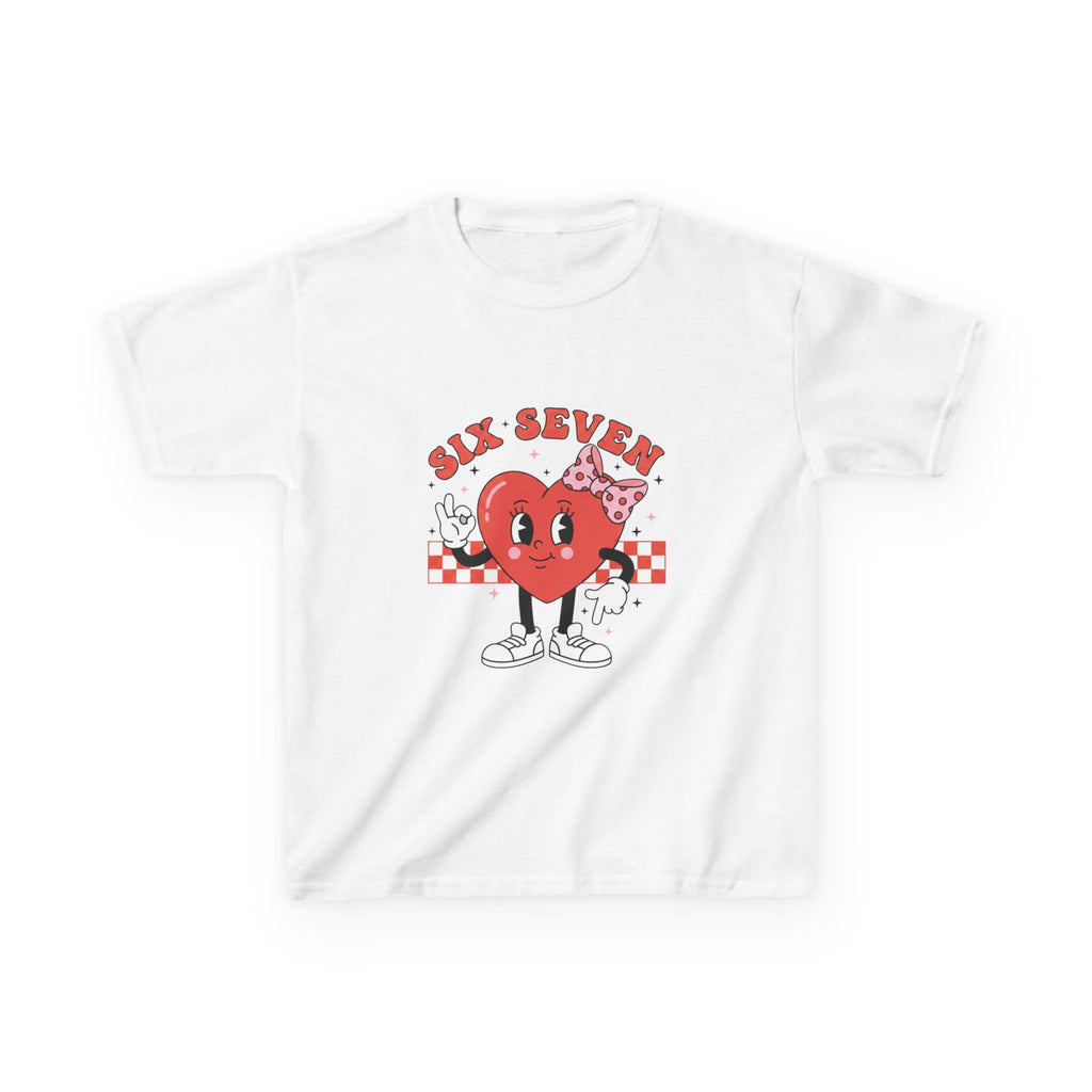 Kids Tee — Retro Cartoon Heart "Six Seven" Graphic