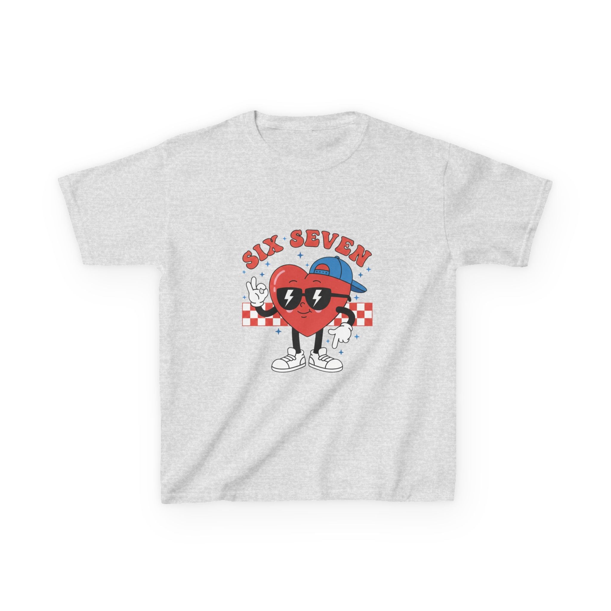 Kids Tee — 'Six Seven' Retro Heart Character Graphic