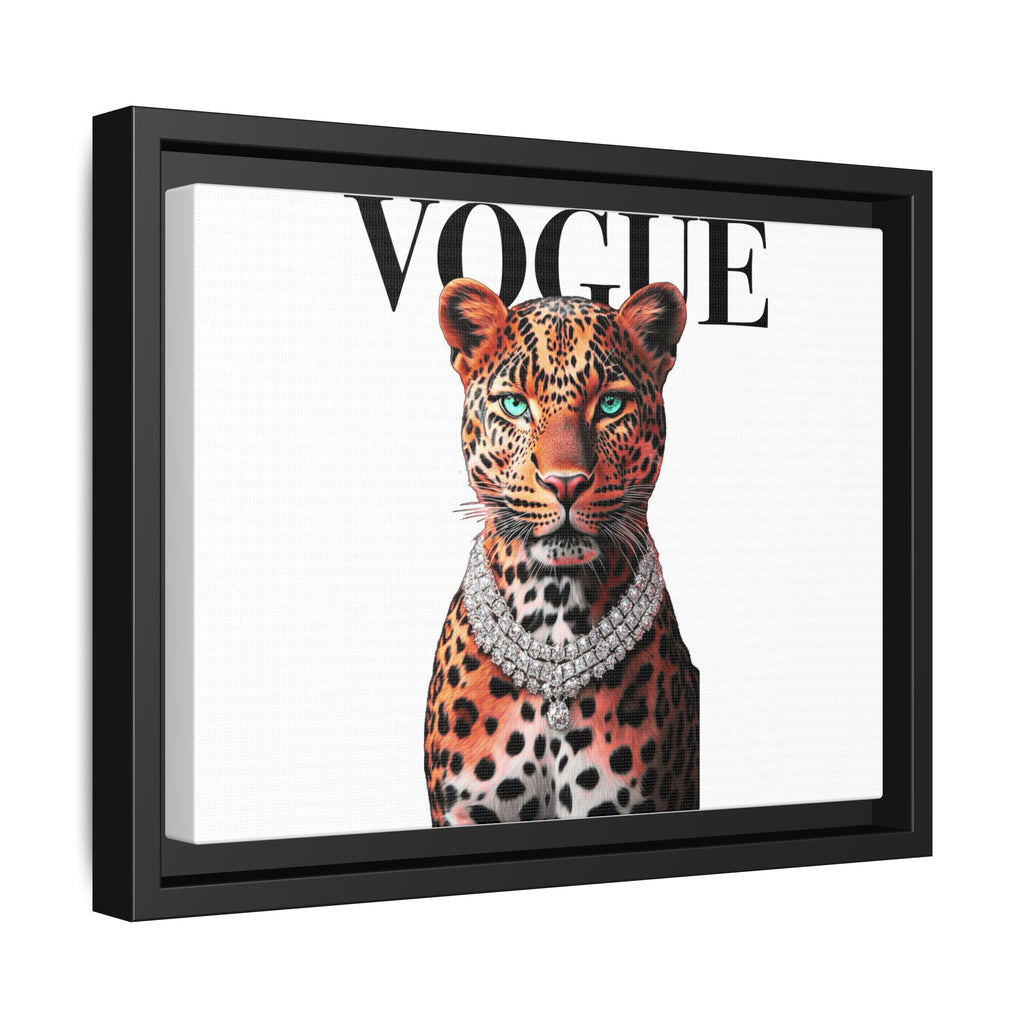 Vogue Leopard Portrait Framed Canvas