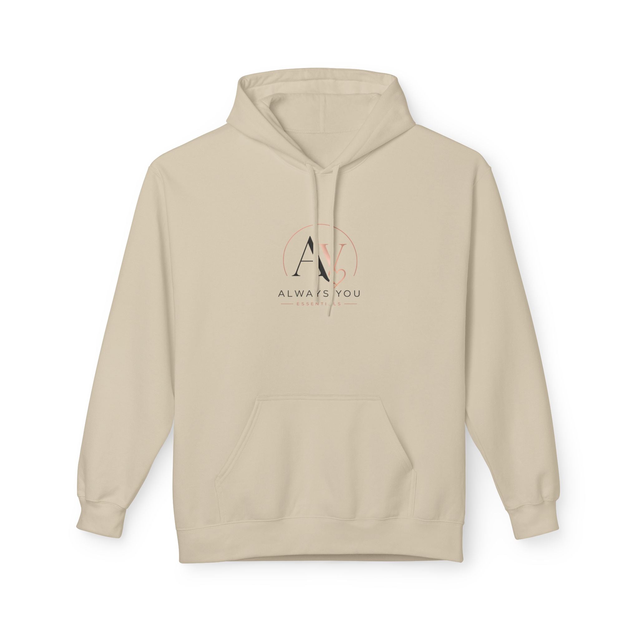 Always You Minimal Logo Hoodie — Lightweight White Fleece