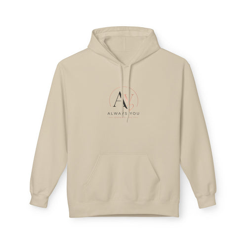 Always You Minimal Logo Hoodie — Lightweight White Fleece