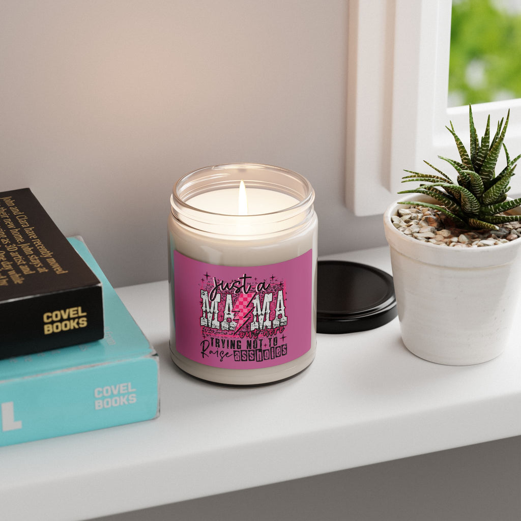 Just a Mama Scented Soy Candle — "Just a MAMA" Pink Graphic 9oz