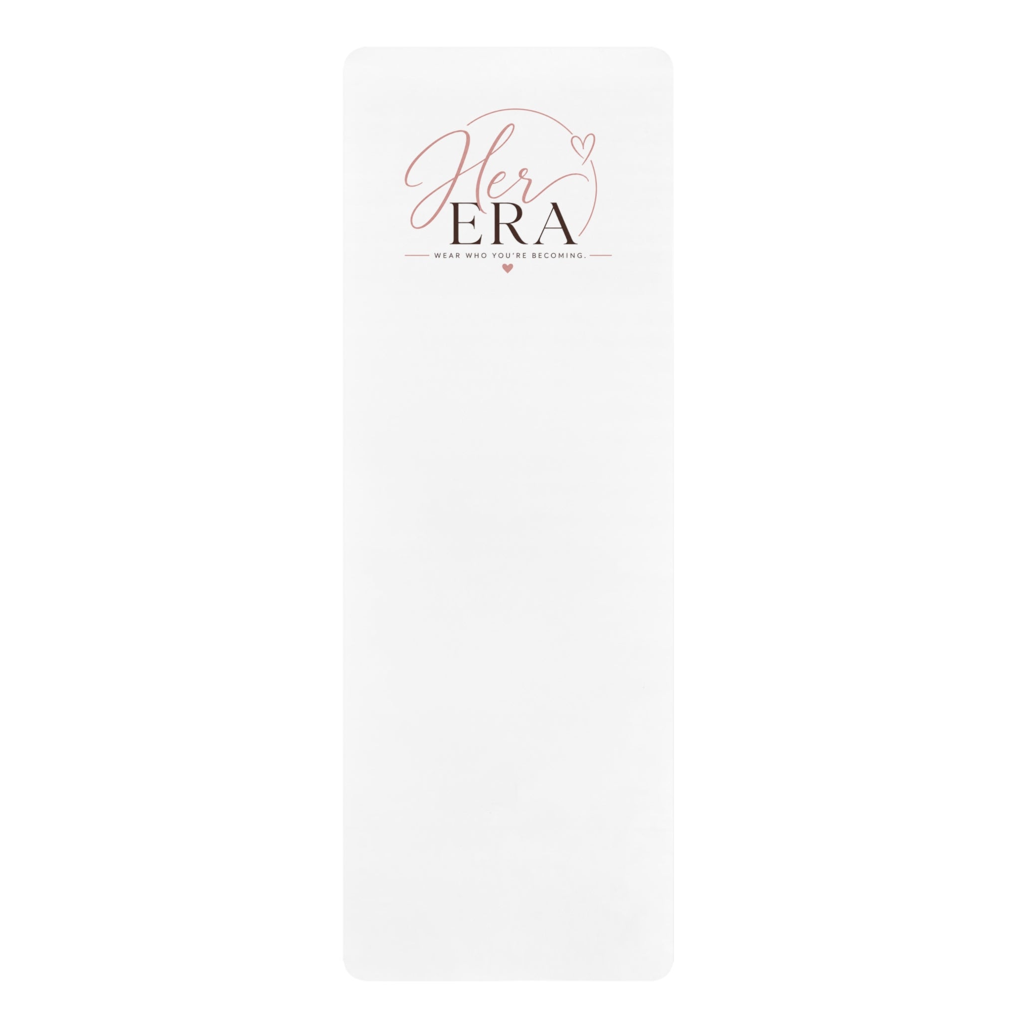 Her Era Rubber Yoga Mat — Feminine Minimalist Yoga Mat with "Her Era" Script