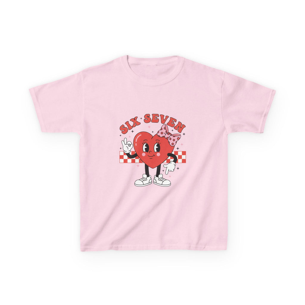 Kids Tee — Retro Cartoon Heart "Six Seven" Graphic