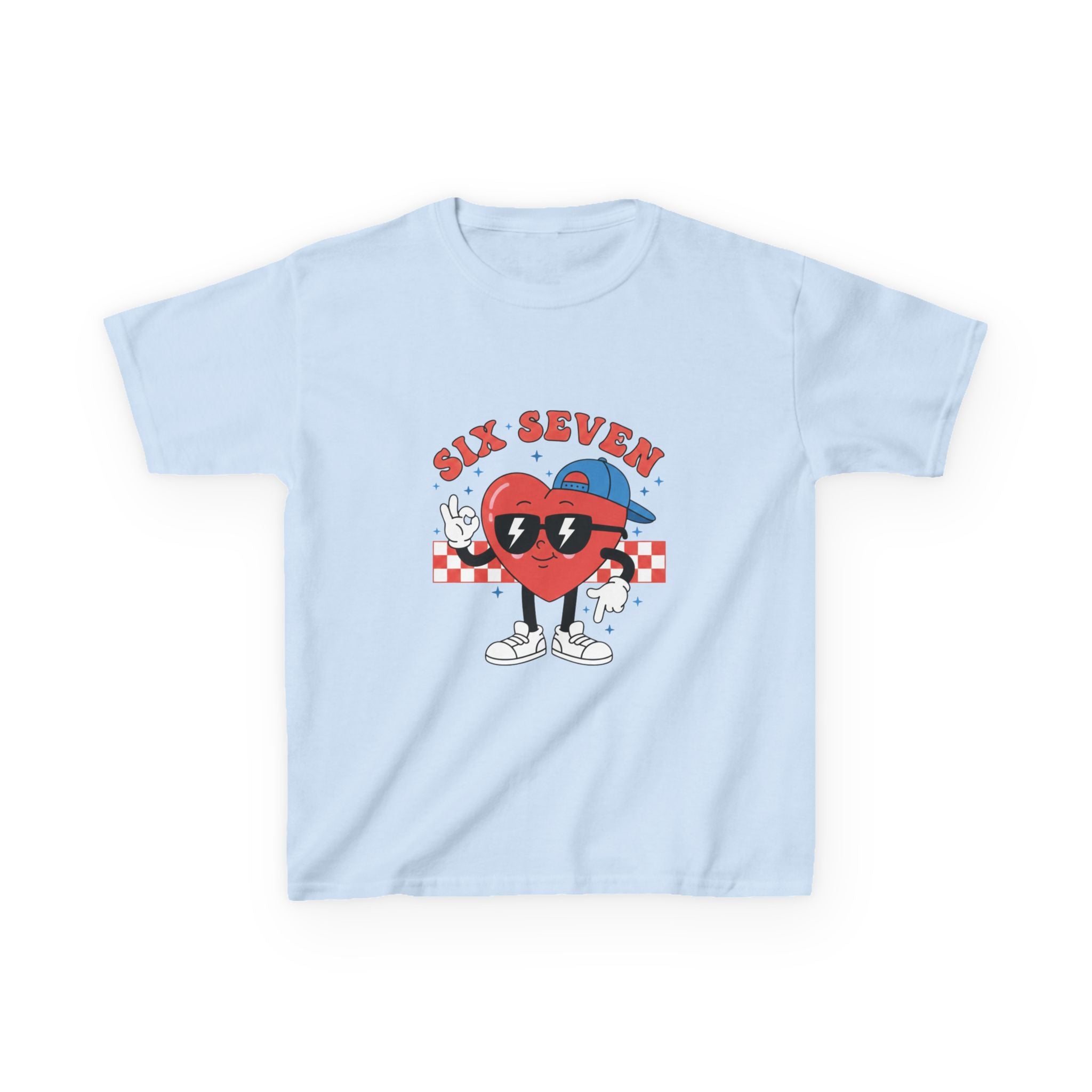 Kids Tee — 'Six Seven' Retro Heart Character Graphic