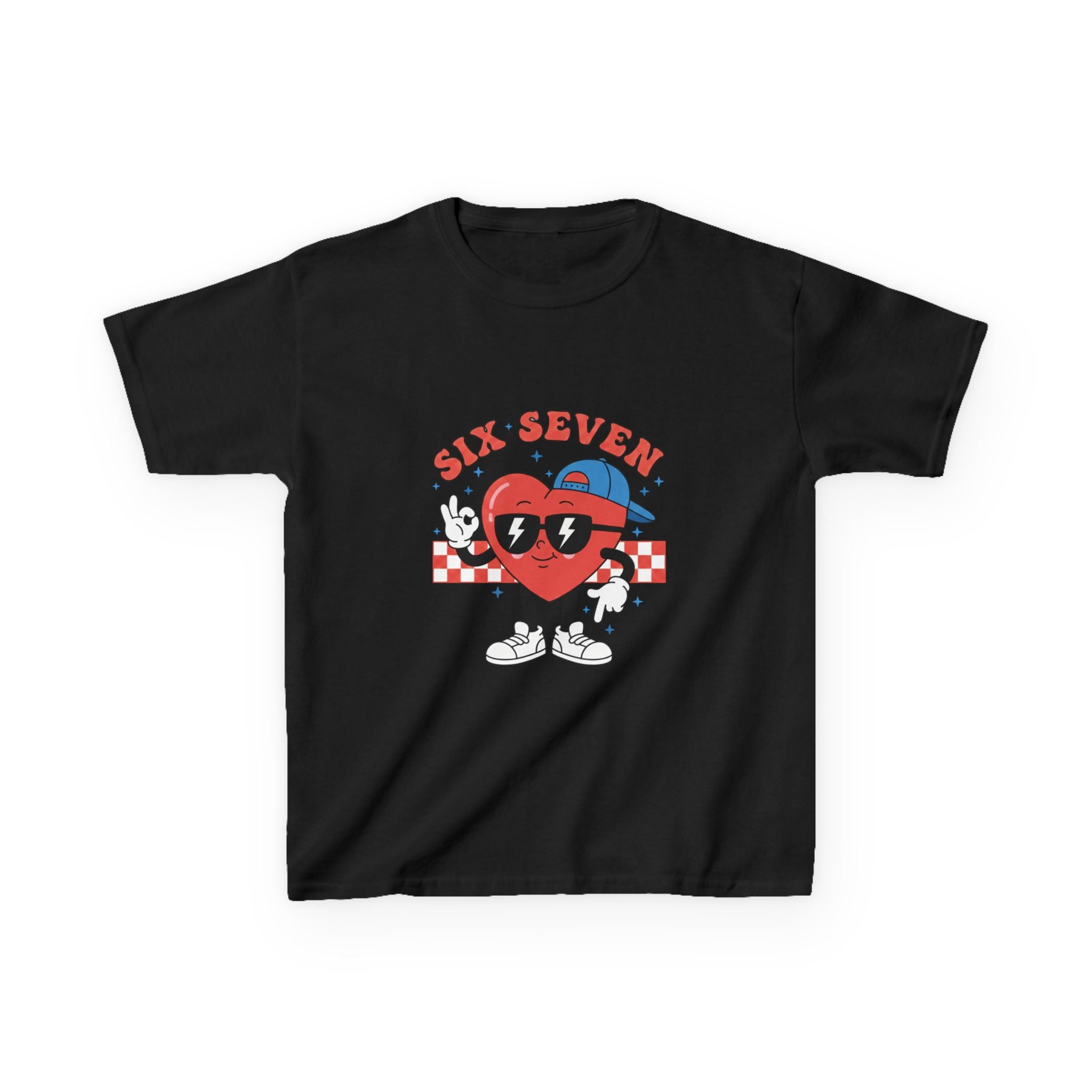 Kids Tee — 'Six Seven' Retro Heart Character Graphic