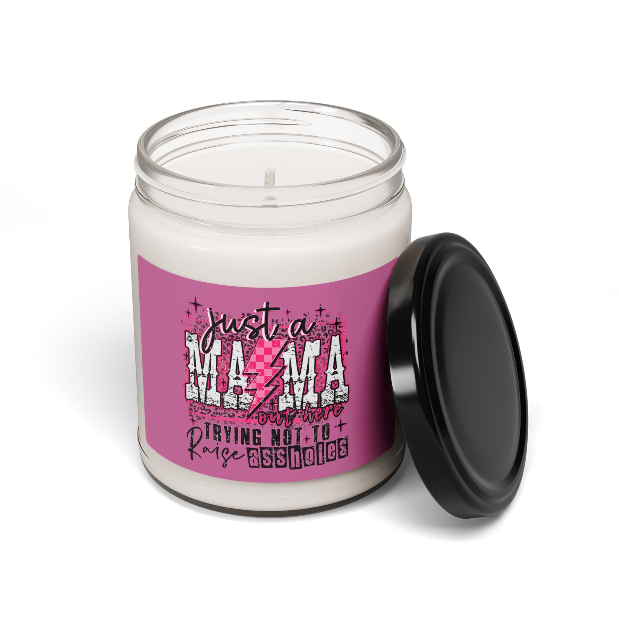 Just a Mama Scented Soy Candle — "Just a MAMA" Pink Graphic 9oz